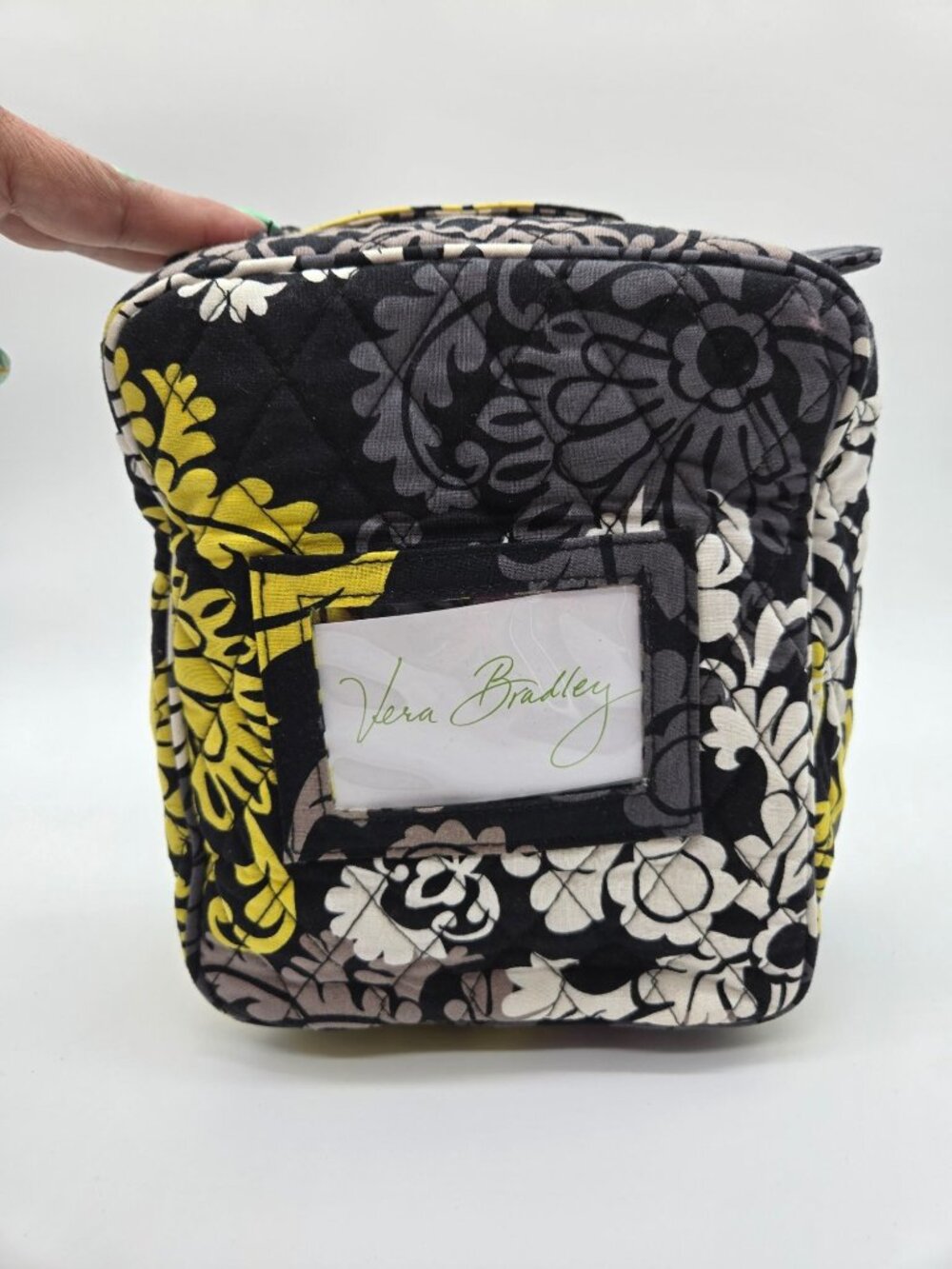 Vera Bradley Retired Baroque Black Lime Insulated Lunch Bag - Picture 4 of 8